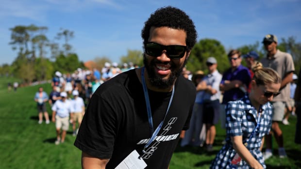 Caleb Williams the potential Bears QB is Caleb Williams the golf fan at TPC last week.